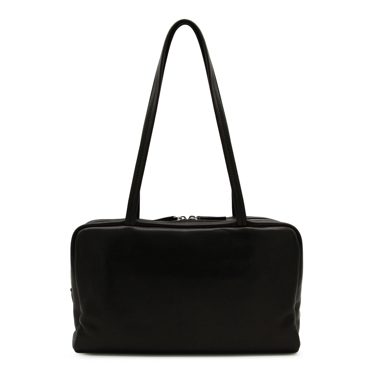 BLACK LEATHER ASTRA BOWLING TOTES