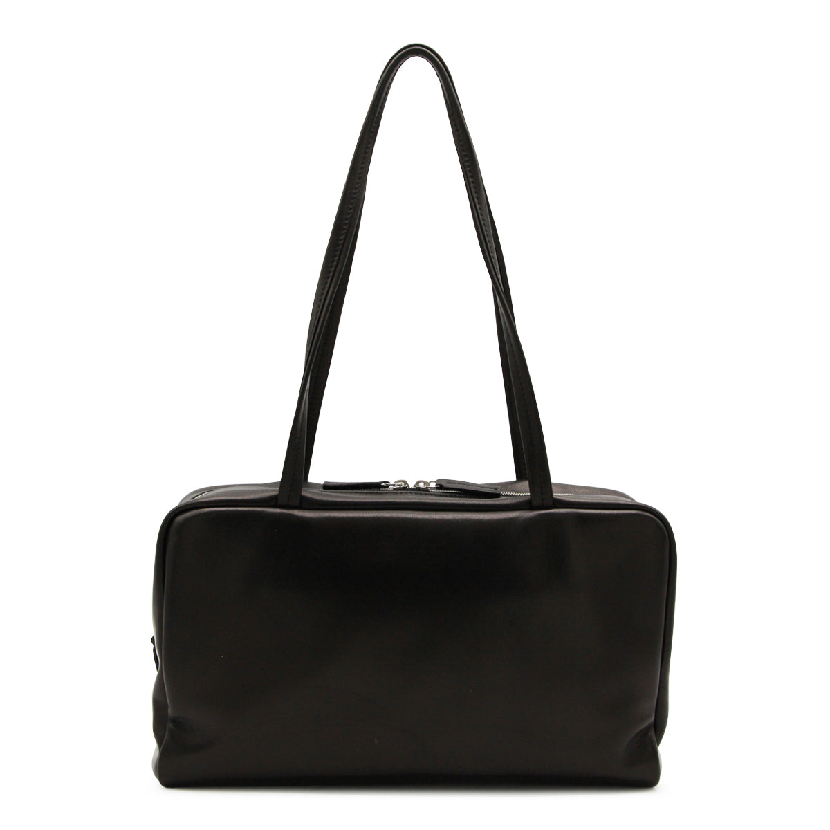 BLACK LEATHER ASTRA BOWLING TOTES