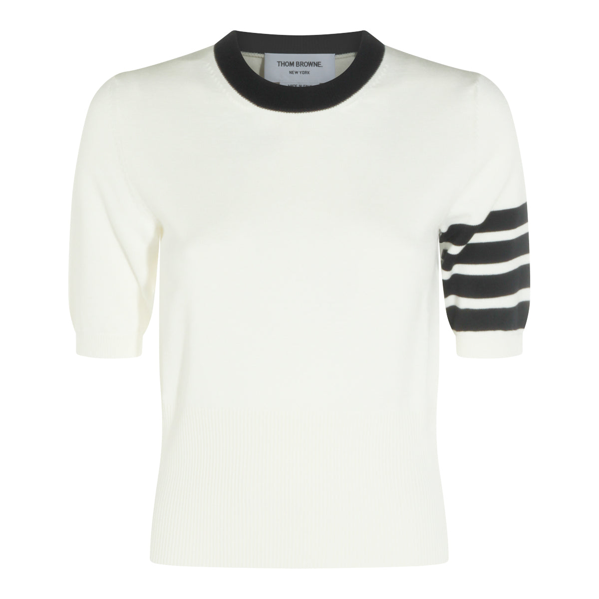 WHITE  COTTON 4BAR KNITWEAR