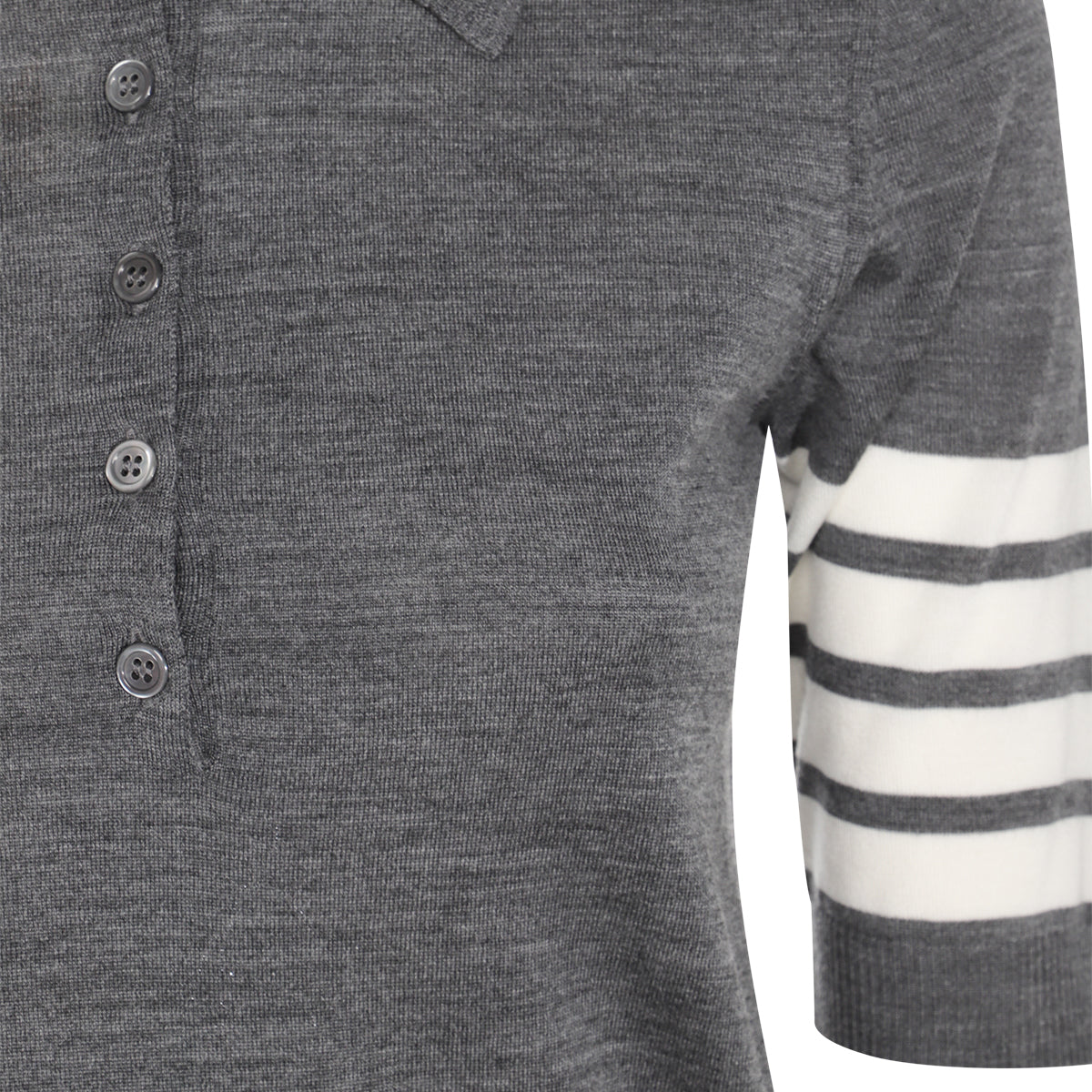 GREY WOOL POLO SHIRT