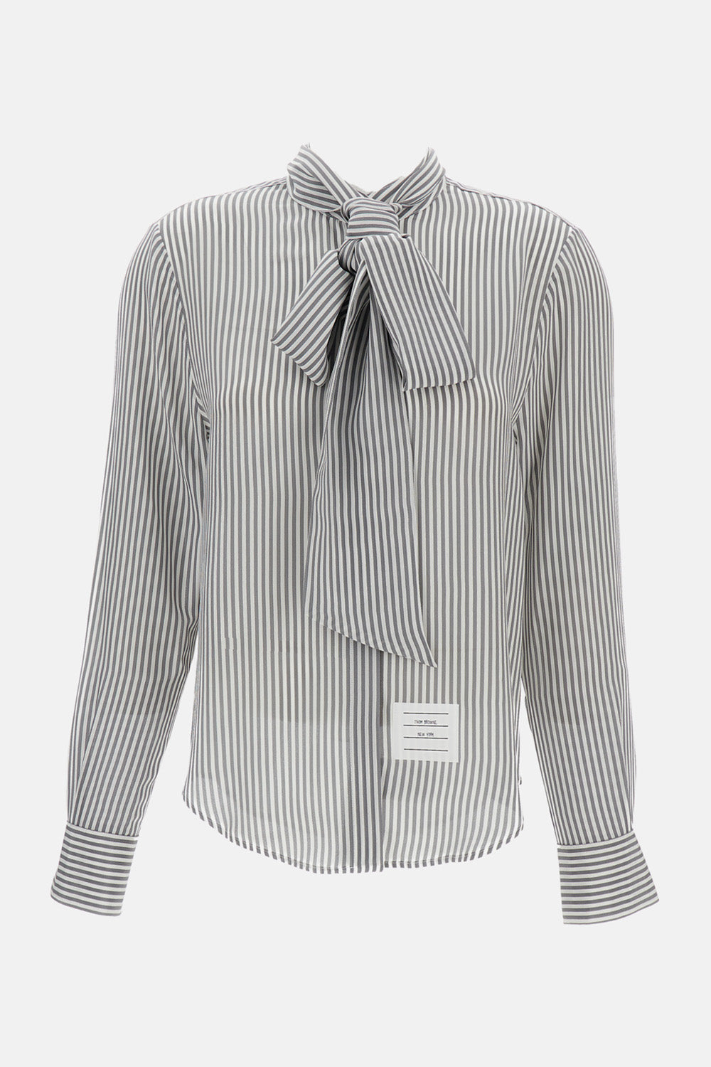 STRIPED SILK DETACHABLE COLLAR SHIRT