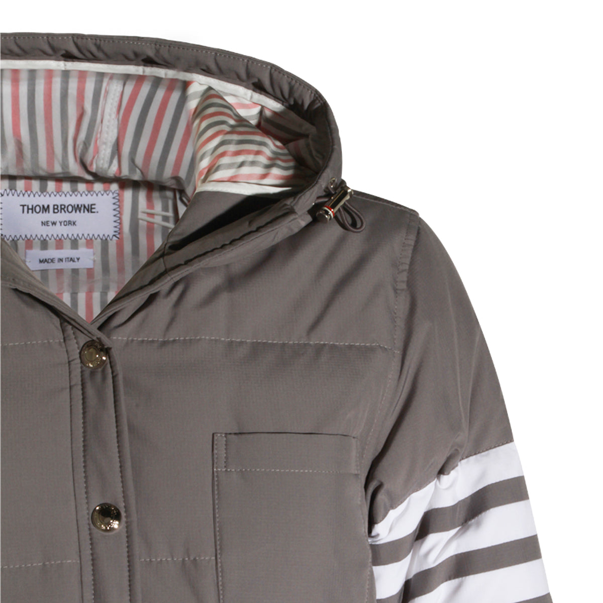 MED GREY 4BAR PADDED DOWN JACKET