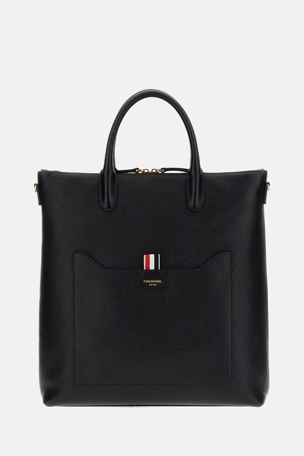 ZIP VERTICAL TOTE IN PEBBLE GRAIN LEATHER