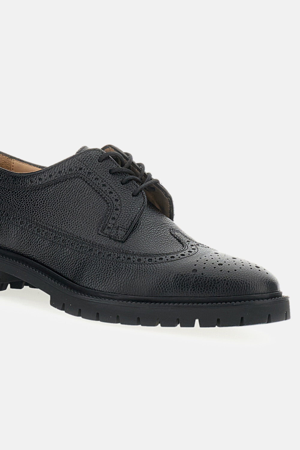 PEBBLE-GRAIN LEATHER LONGWING BROGUES