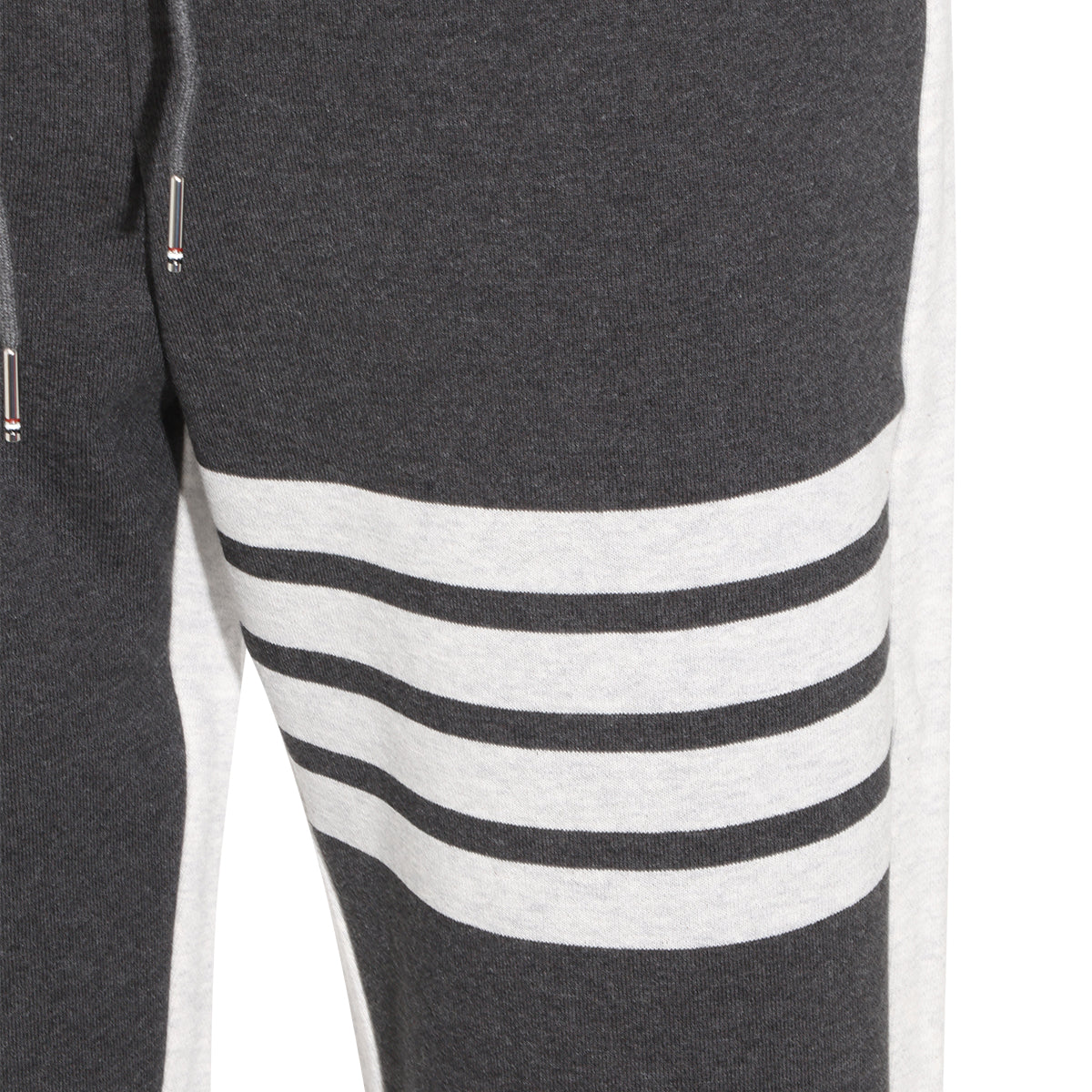 DARK GREY AND PALE GREY COTTON 4BAR SWEATPANTS