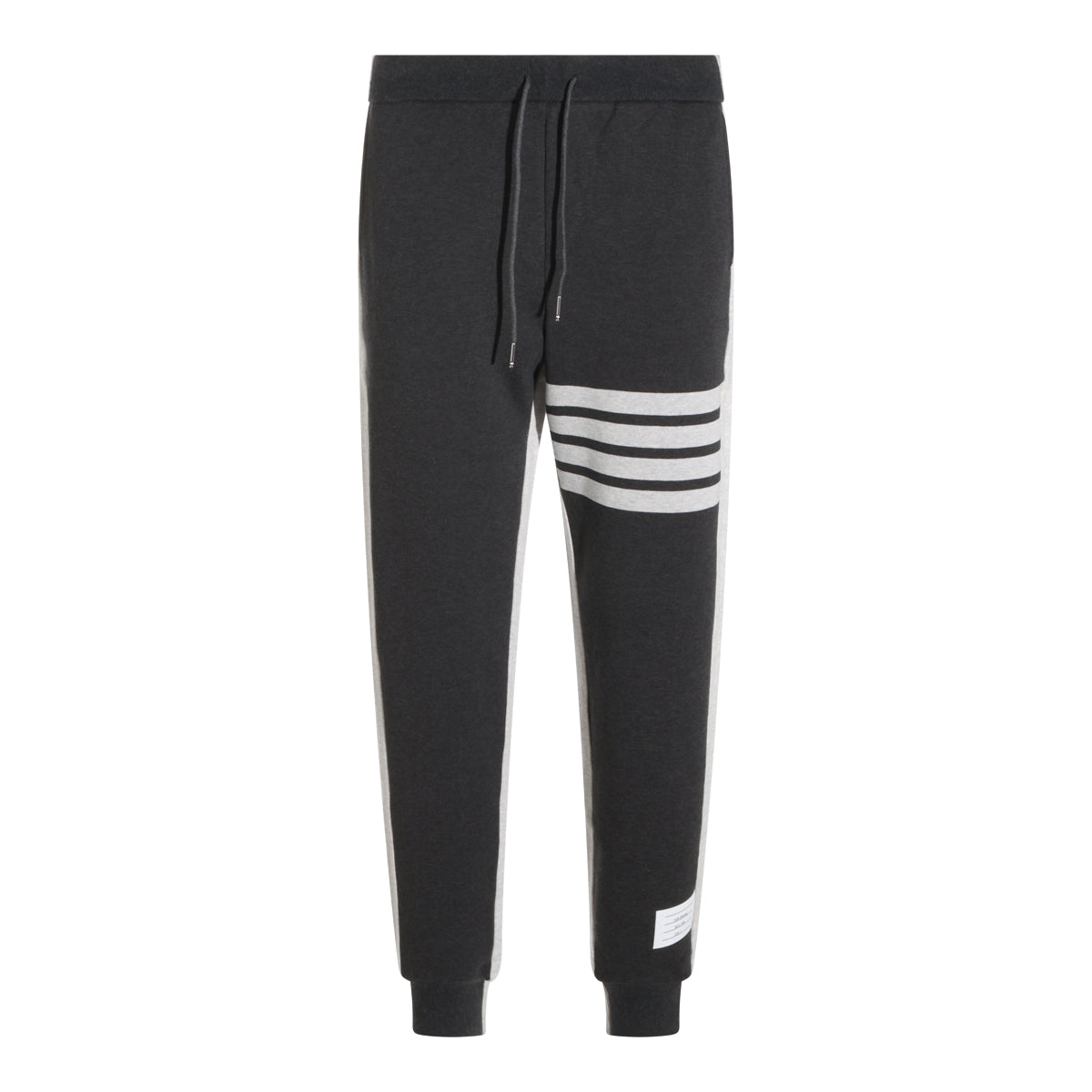 DARK GREY AND PALE GREY COTTON 4BAR SWEATPANTS