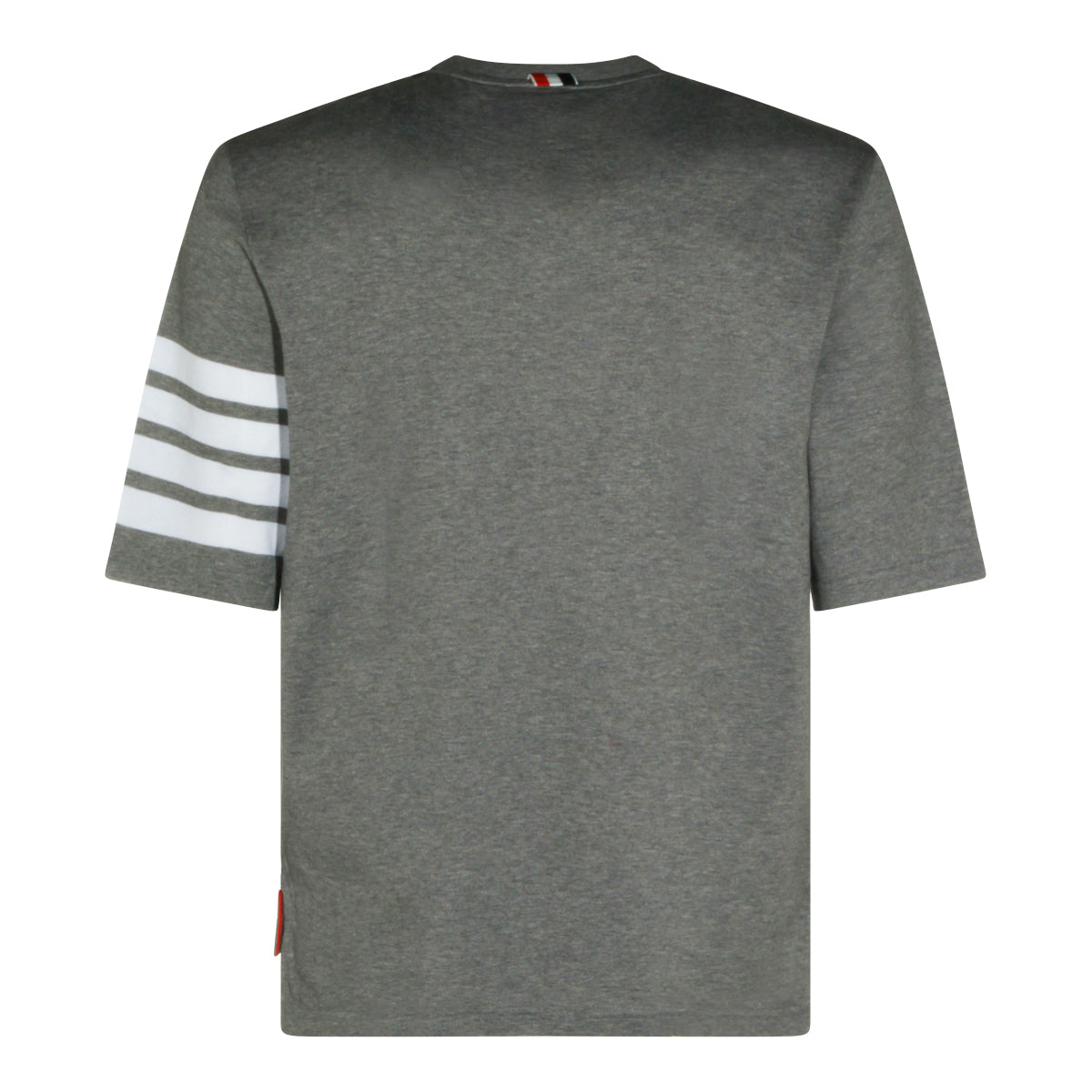 LIGHT GREY COTTON 4BAR T-SHIRT