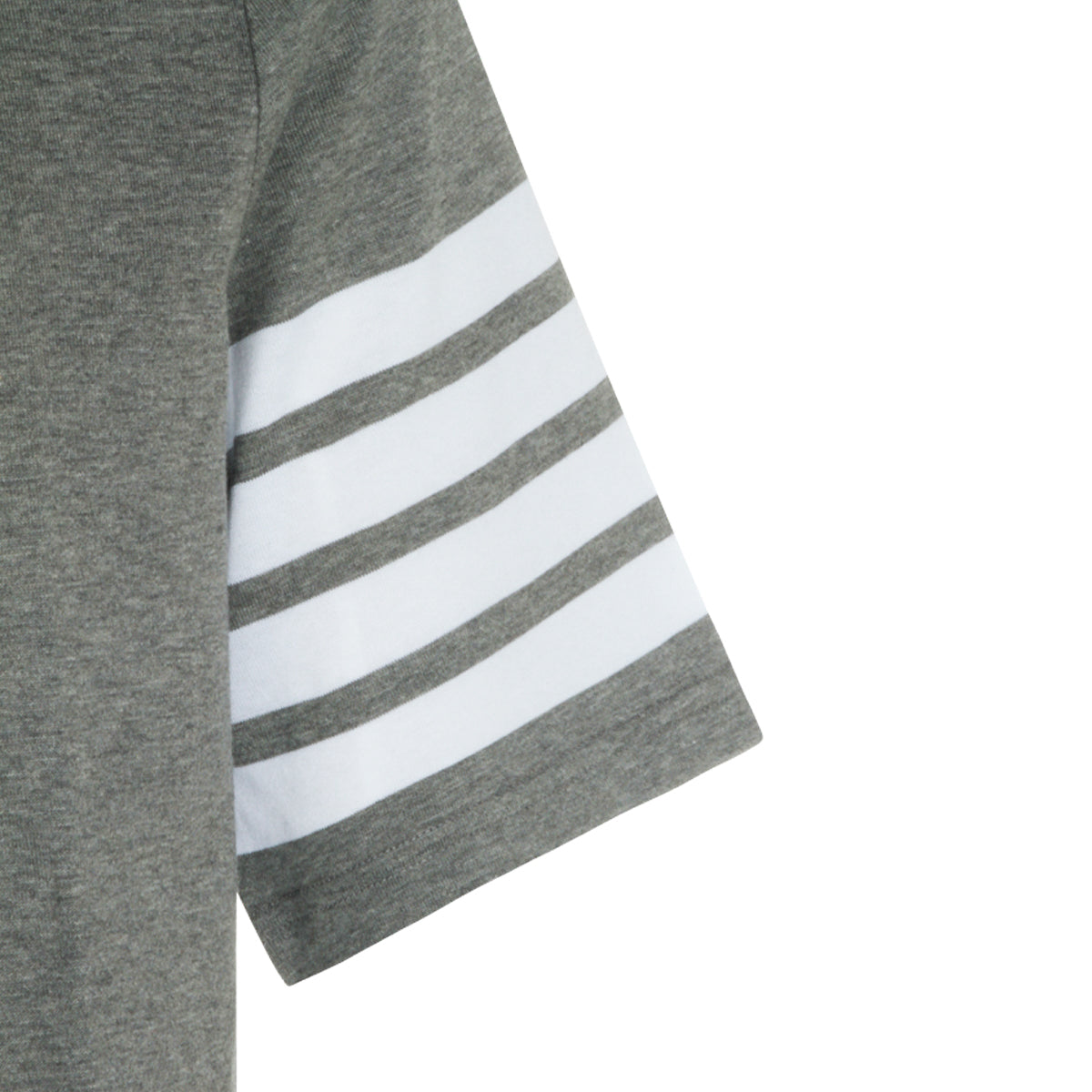 LIGHT GREY COTTON 4BAR T-SHIRT