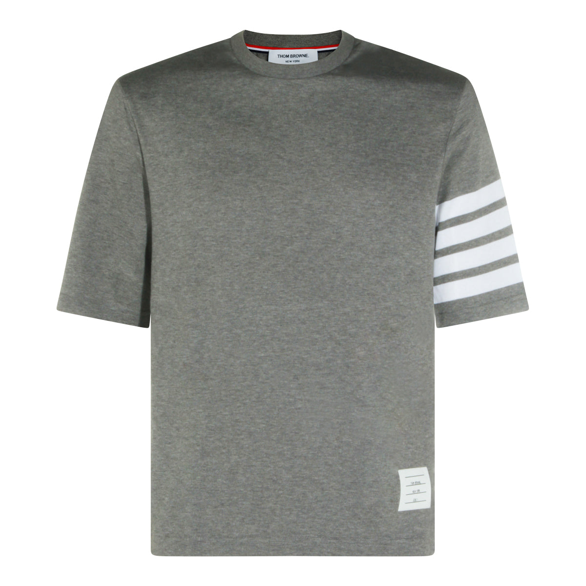 LIGHT GREY COTTON 4BAR T-SHIRT
