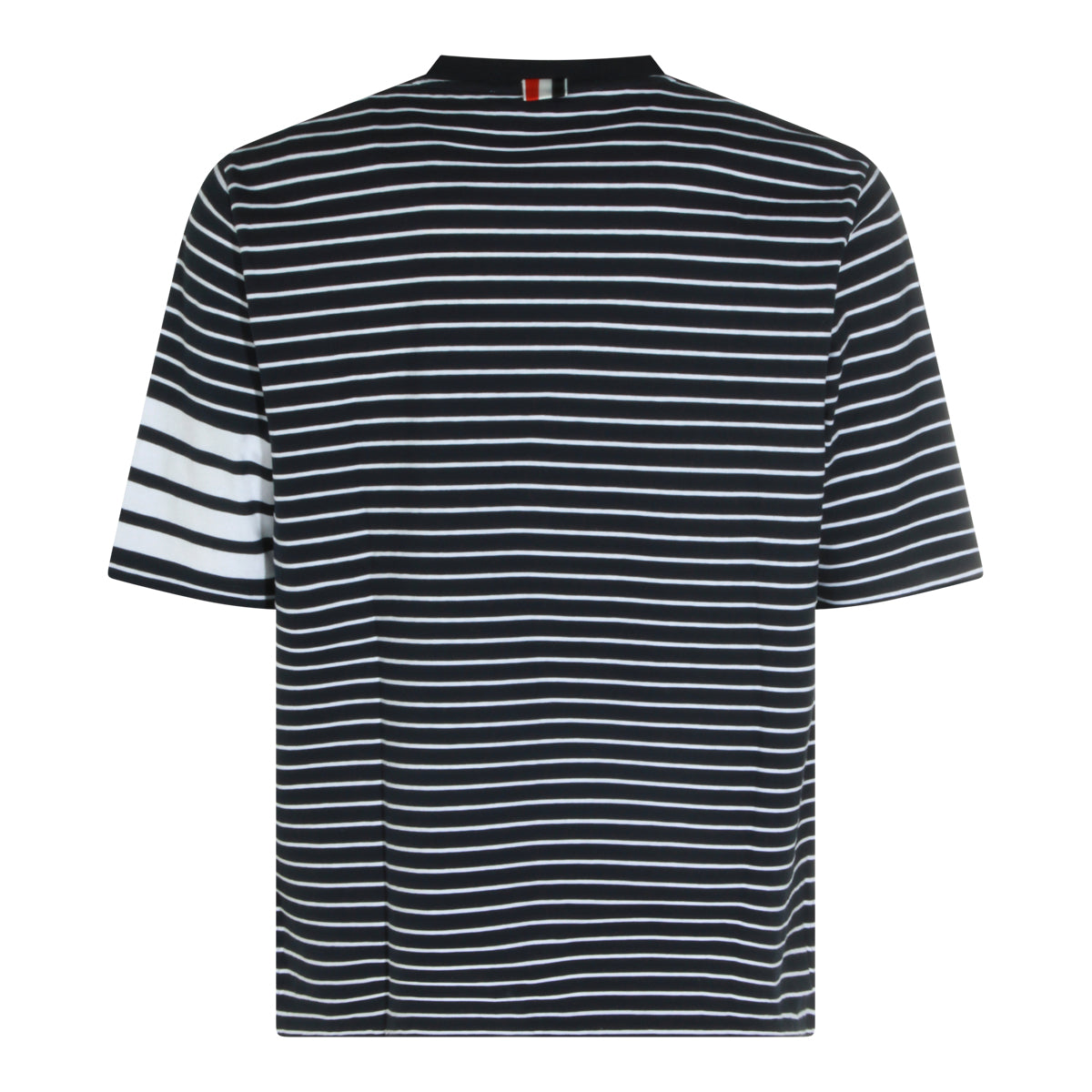 NAVY AND WHITE COTTON T-SHIRT