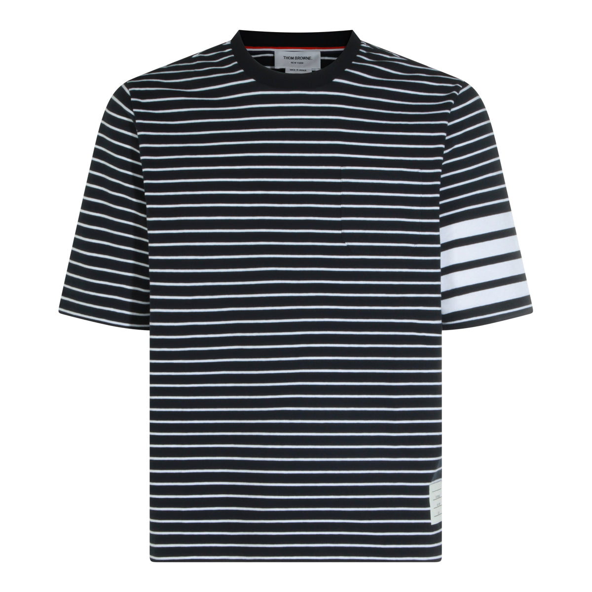 NAVY AND WHITE COTTON T-SHIRT