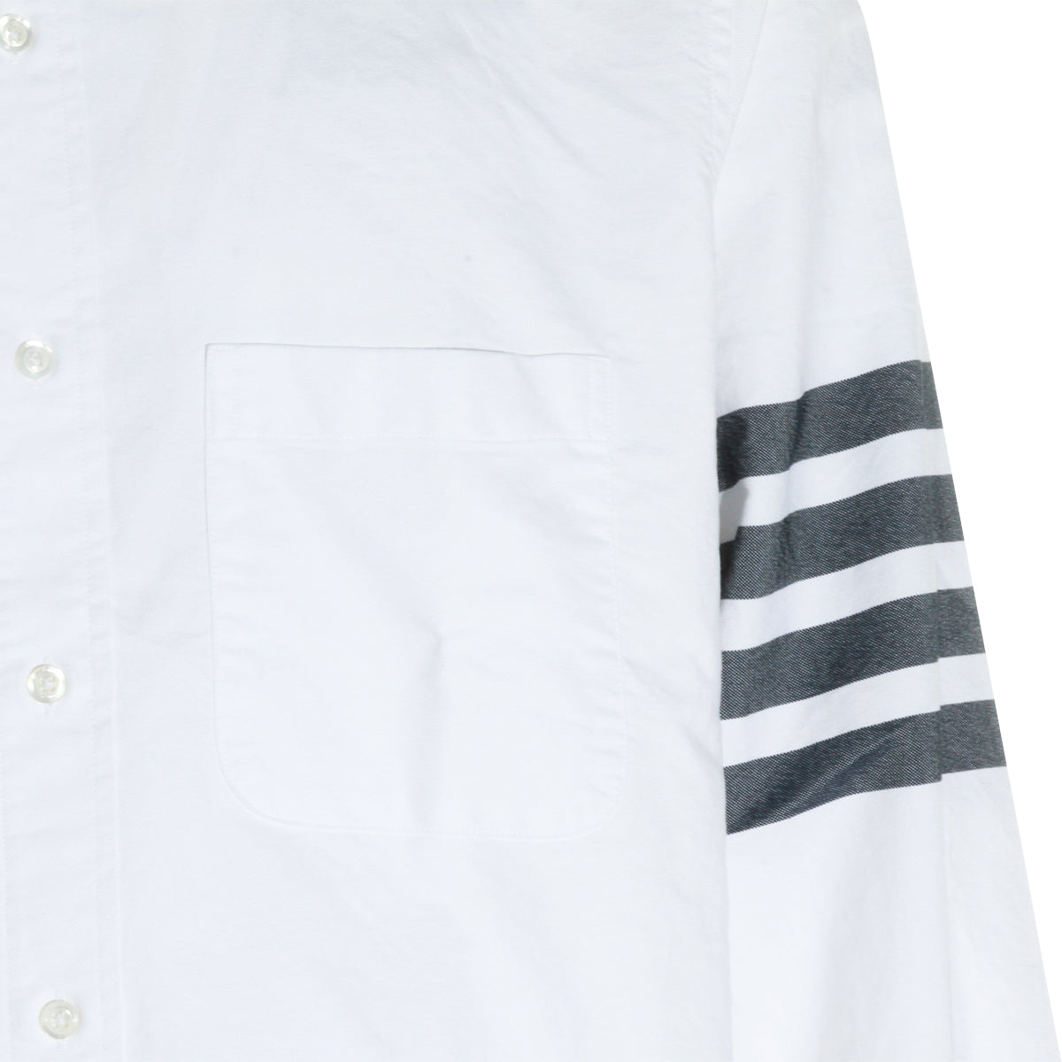 WHITE COTTON 4BAR SHIRT