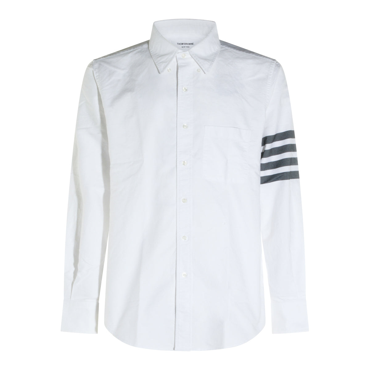 WHITE COTTON 4BAR SHIRT