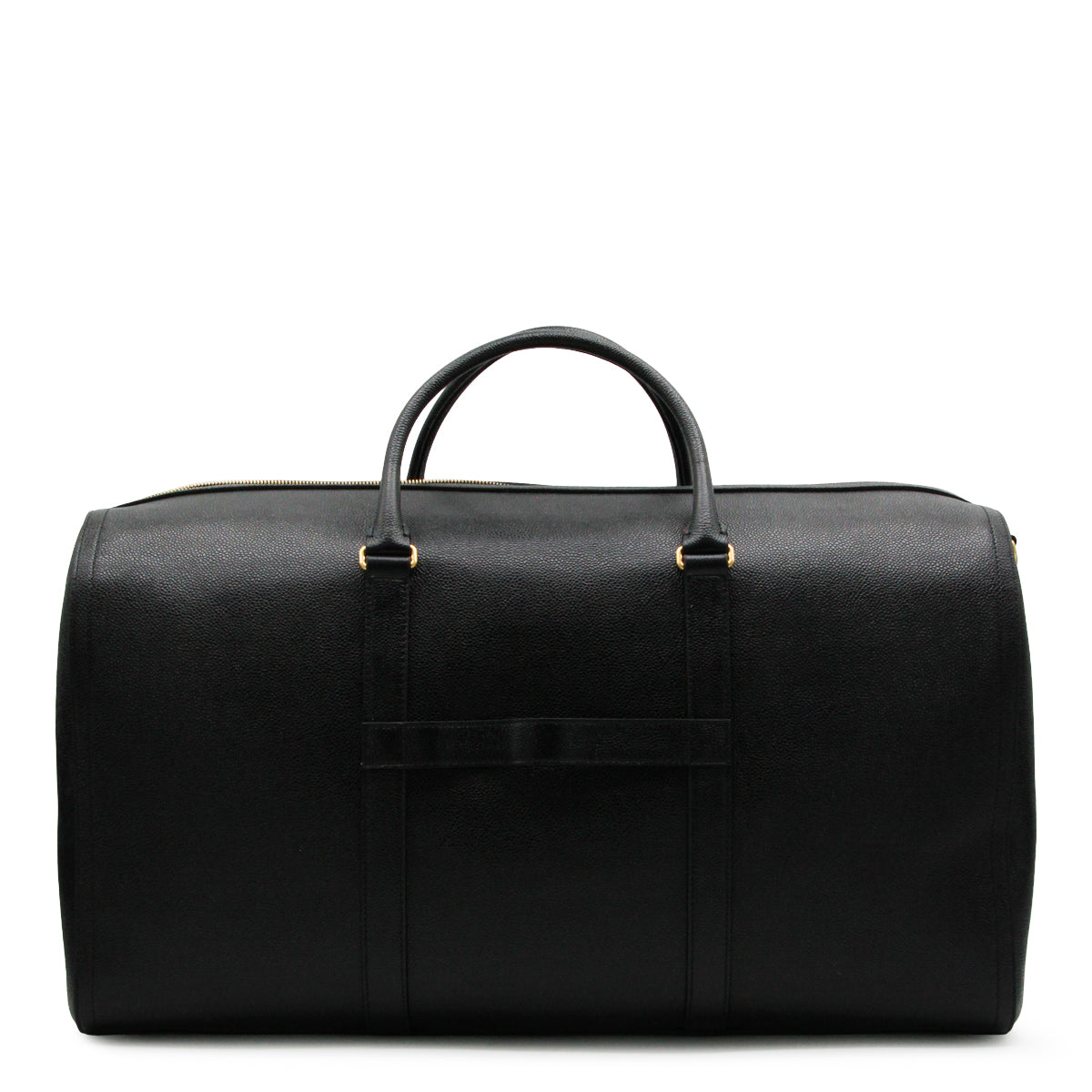 BLACK LEATHER TRAVEL BAG