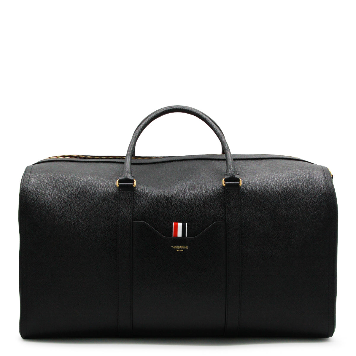 BLACK LEATHER TRAVEL BAG