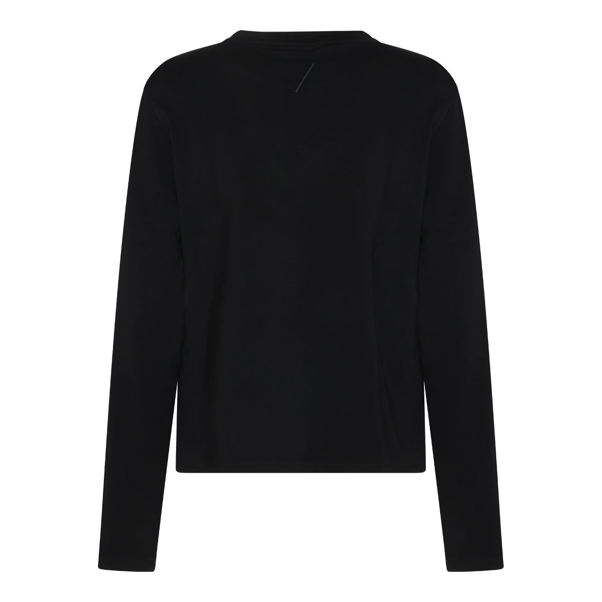 BLACK COTTON STRETCH LONG SLEEVED T-SHIRT