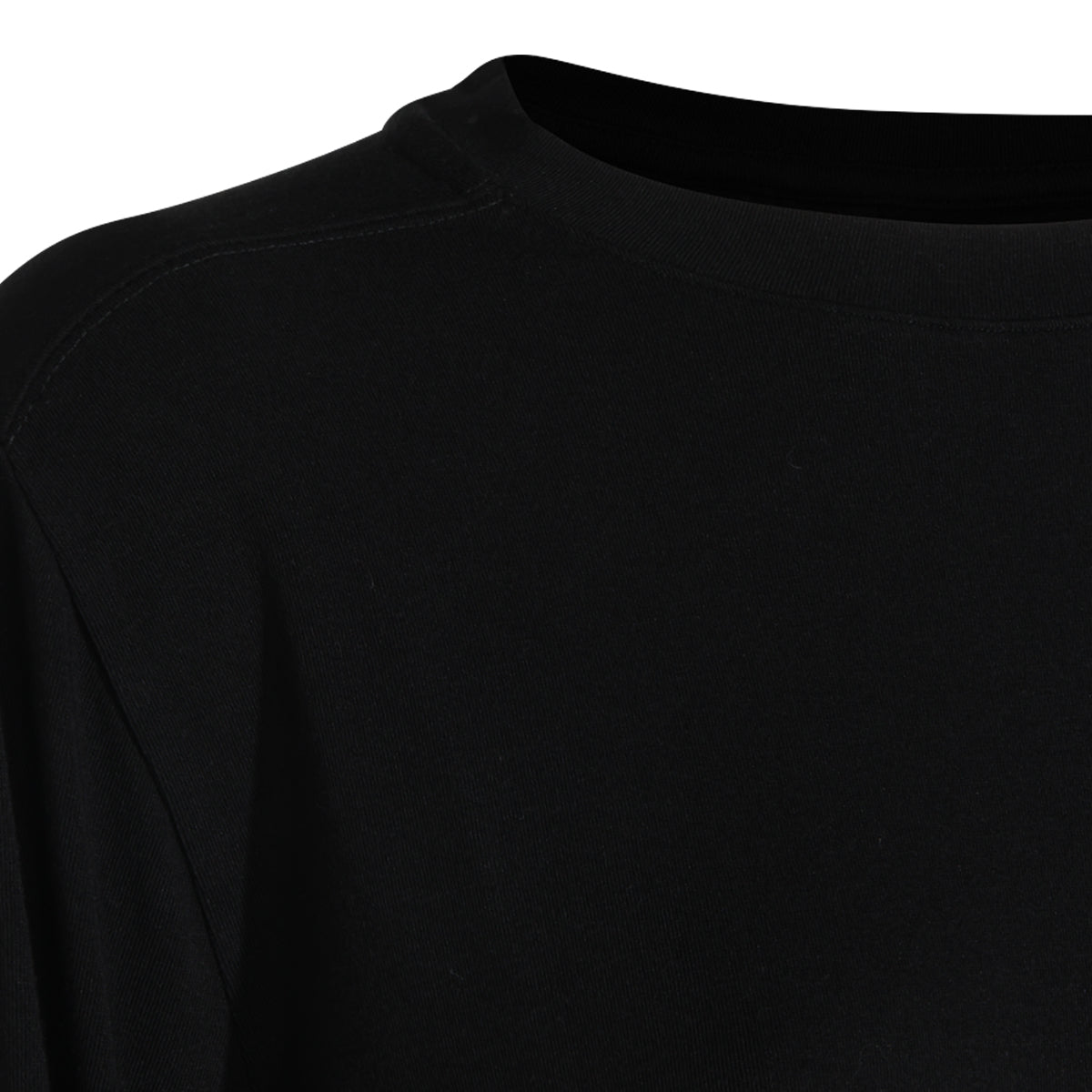 BLACK COTTON STRETCH LONG SLEEVED T-SHIRT