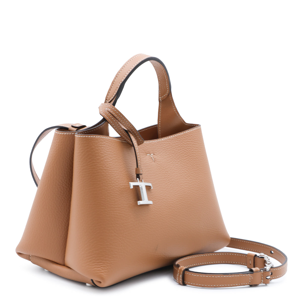 BROWN LEATHER APA MICRO TOP HANDLE BAG