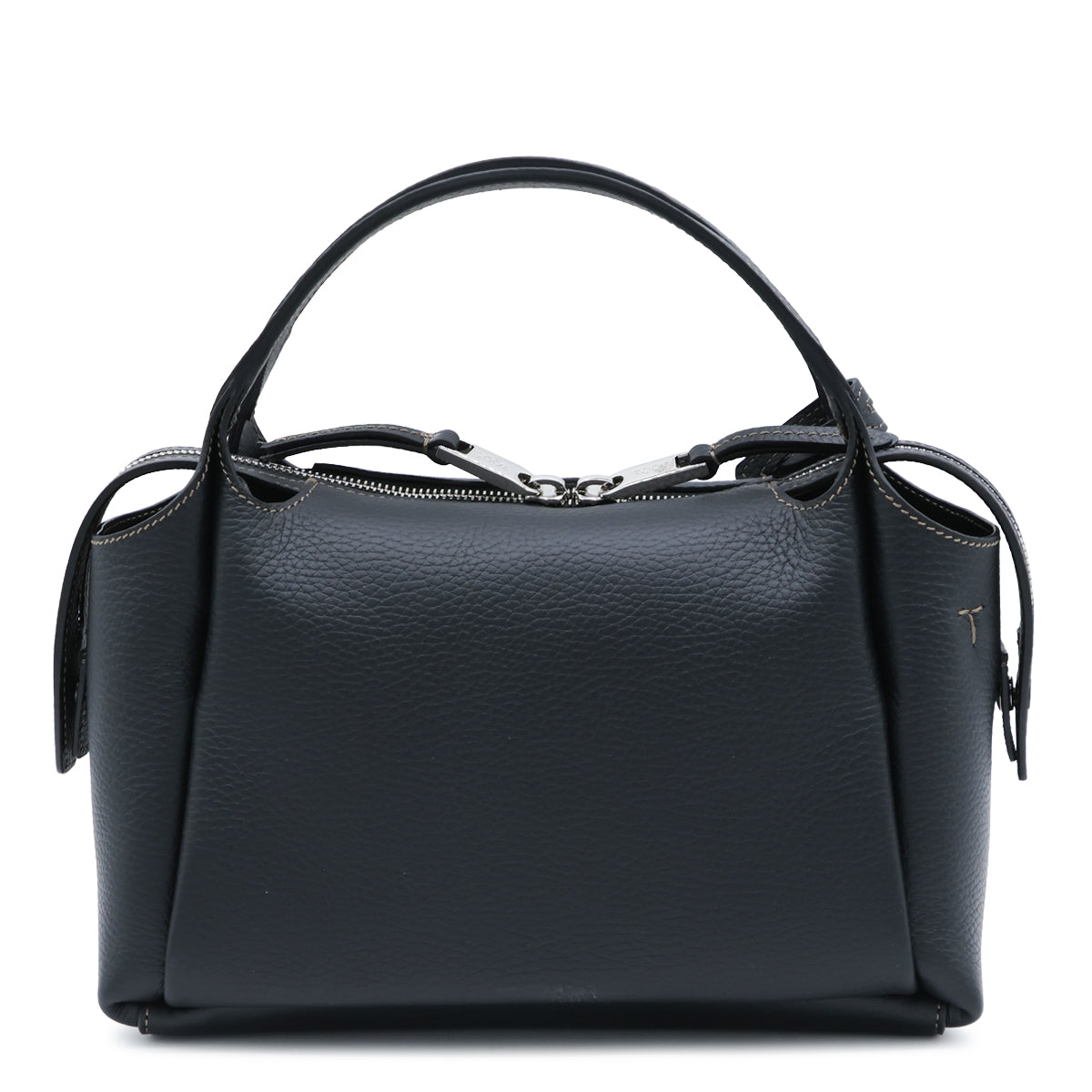 BLACK LEATHER APA TOP HANDLE BAG