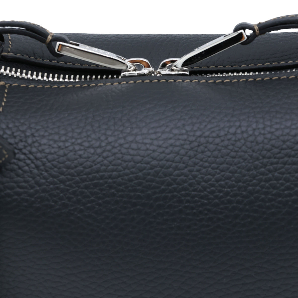 BLACK LEATHER APA TOP HANDLE BAG