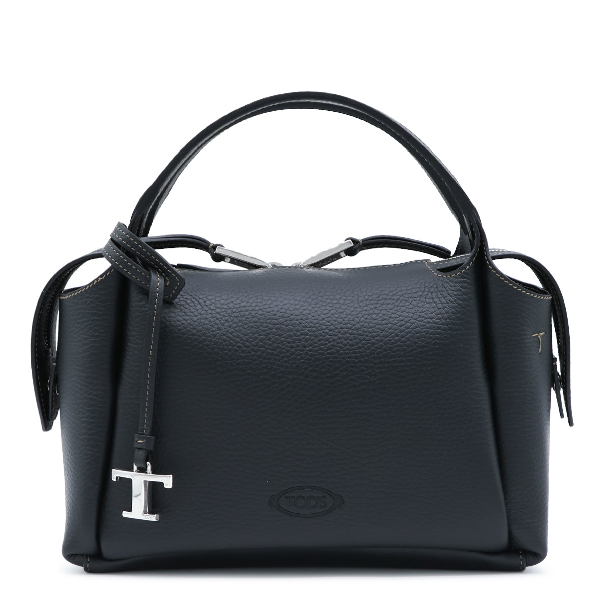 BLACK LEATHER APA TOP HANDLE BAG