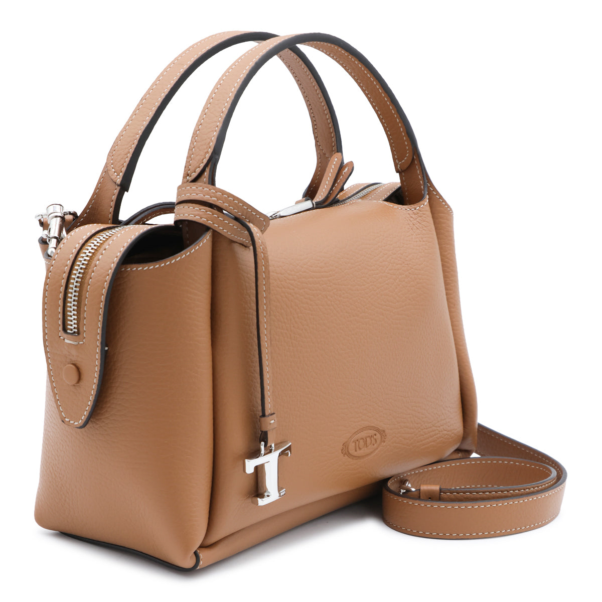 BROWN LEATHER APA TOP HANDLE BAG