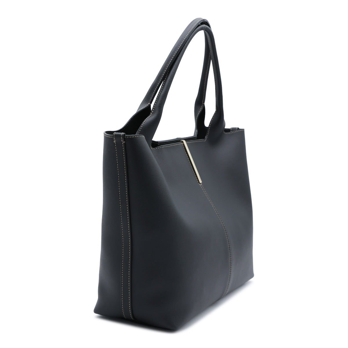 BLACK LEATHER SMALL TOTE