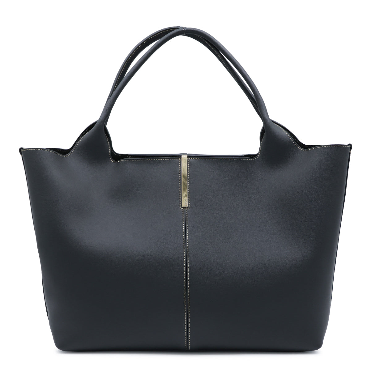 BLACK LEATHER SMALL TOTE