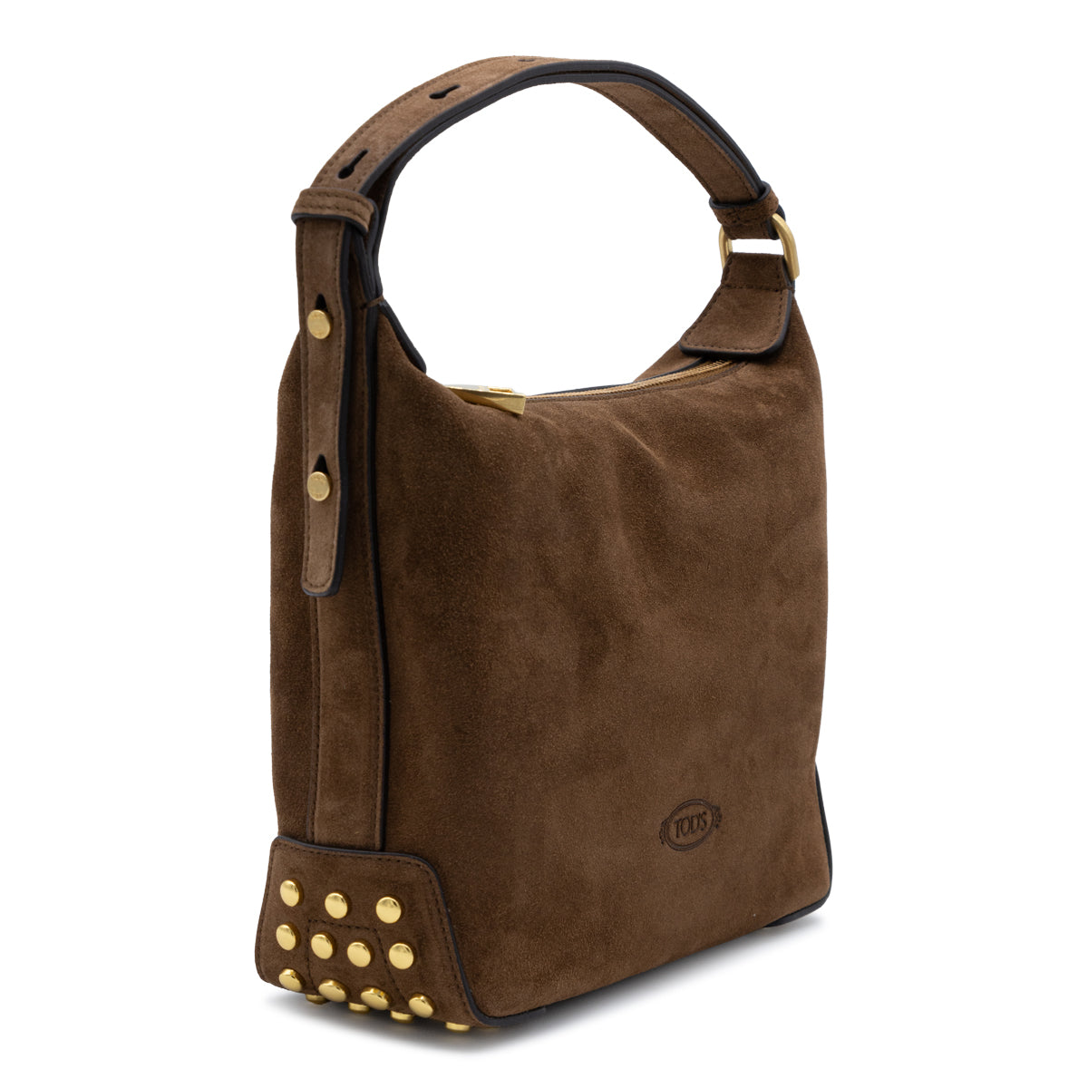 COCOA SUEDE METAL DOTS MINI SHOULDER BAG