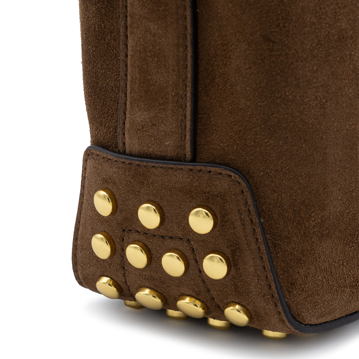 COCOA SUEDE METAL DOTS MINI SHOULDER BAG