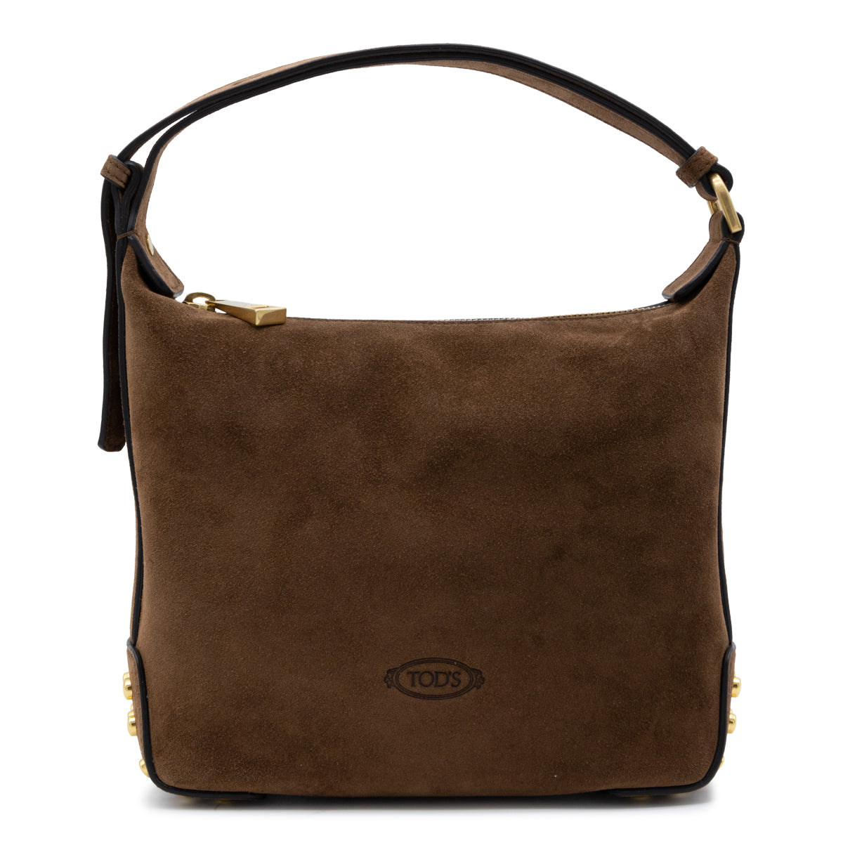 COCOA SUEDE METAL DOTS MINI SHOULDER BAG