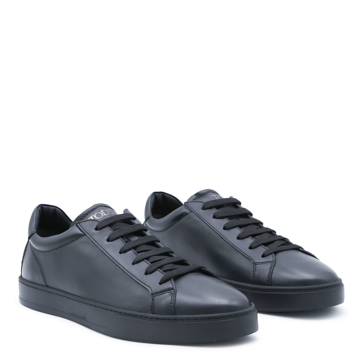 BLACK LEATHER GOMMINO SNEAKERS
