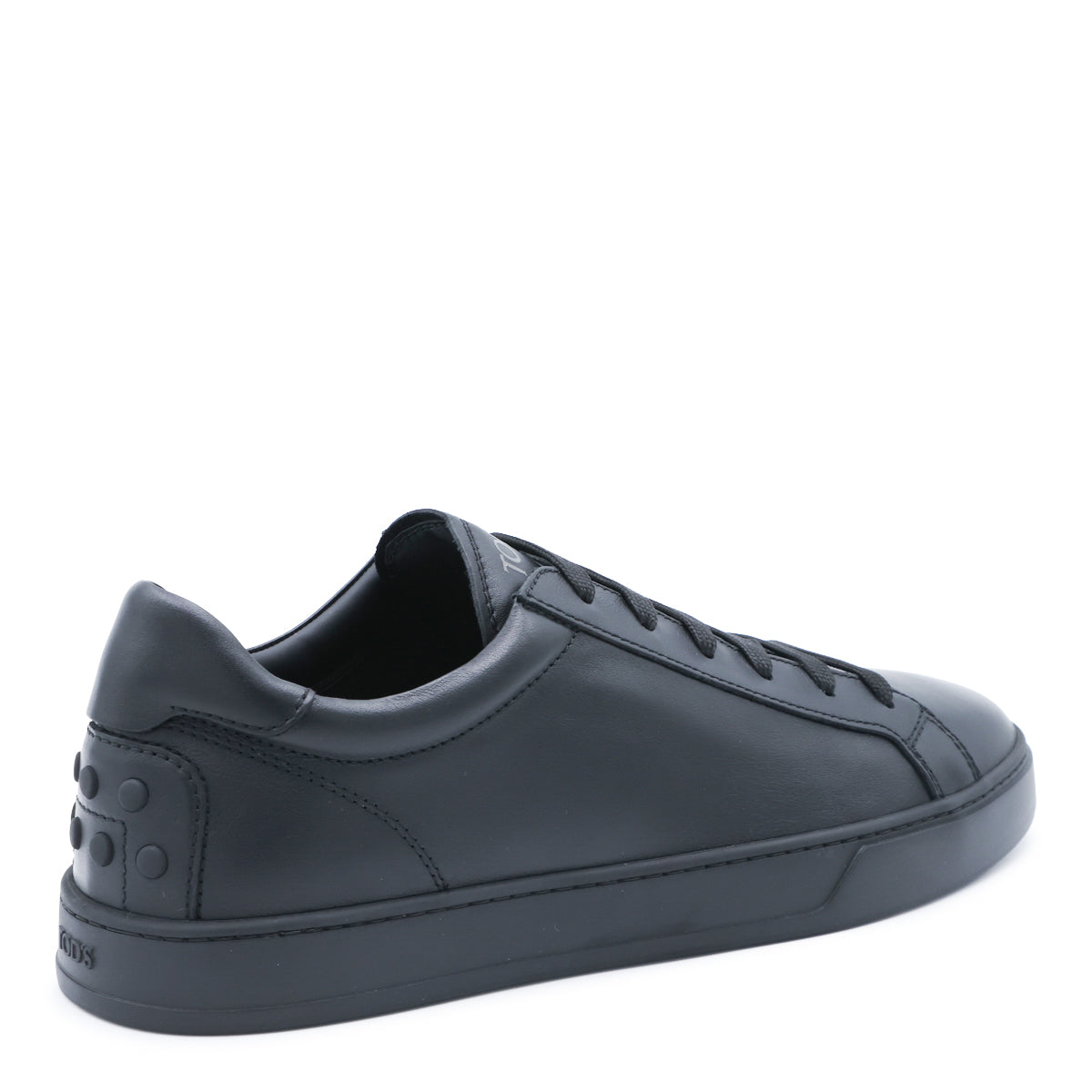 BLACK LEATHER GOMMINO SNEAKERS