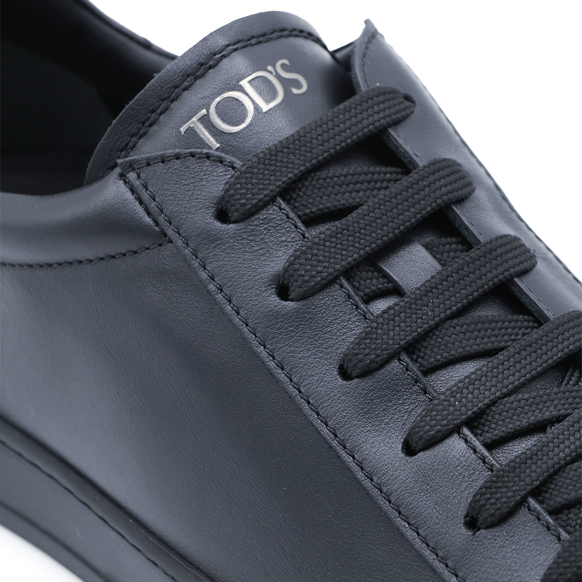 BLACK LEATHER GOMMINO SNEAKERS