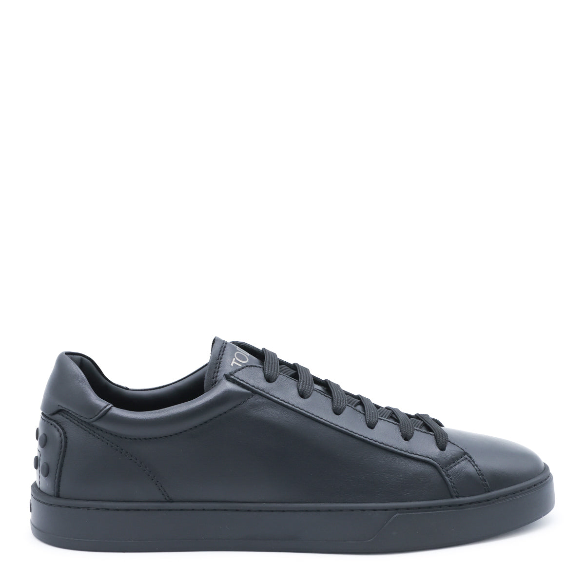 BLACK LEATHER GOMMINO SNEAKERS