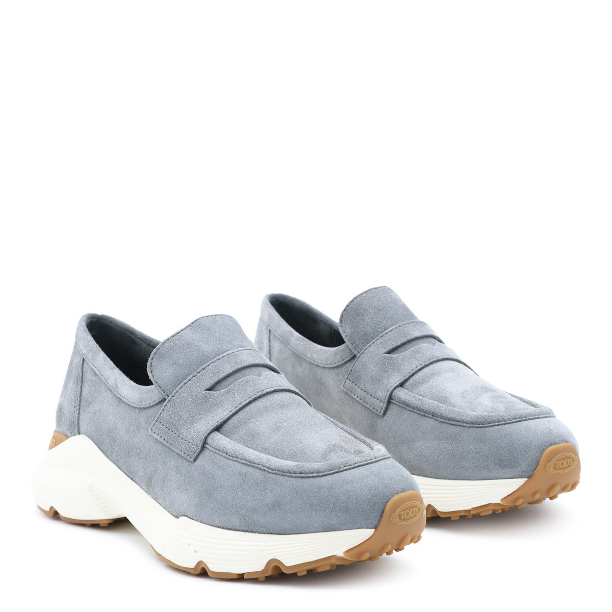 GREY SUEDE CHUNKY LOAFERS