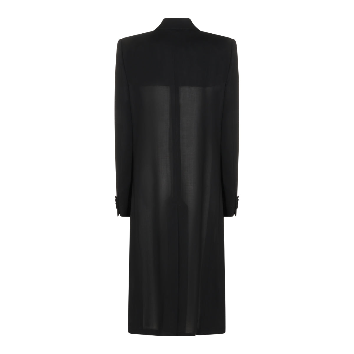BLACK WOOL LONG COAT