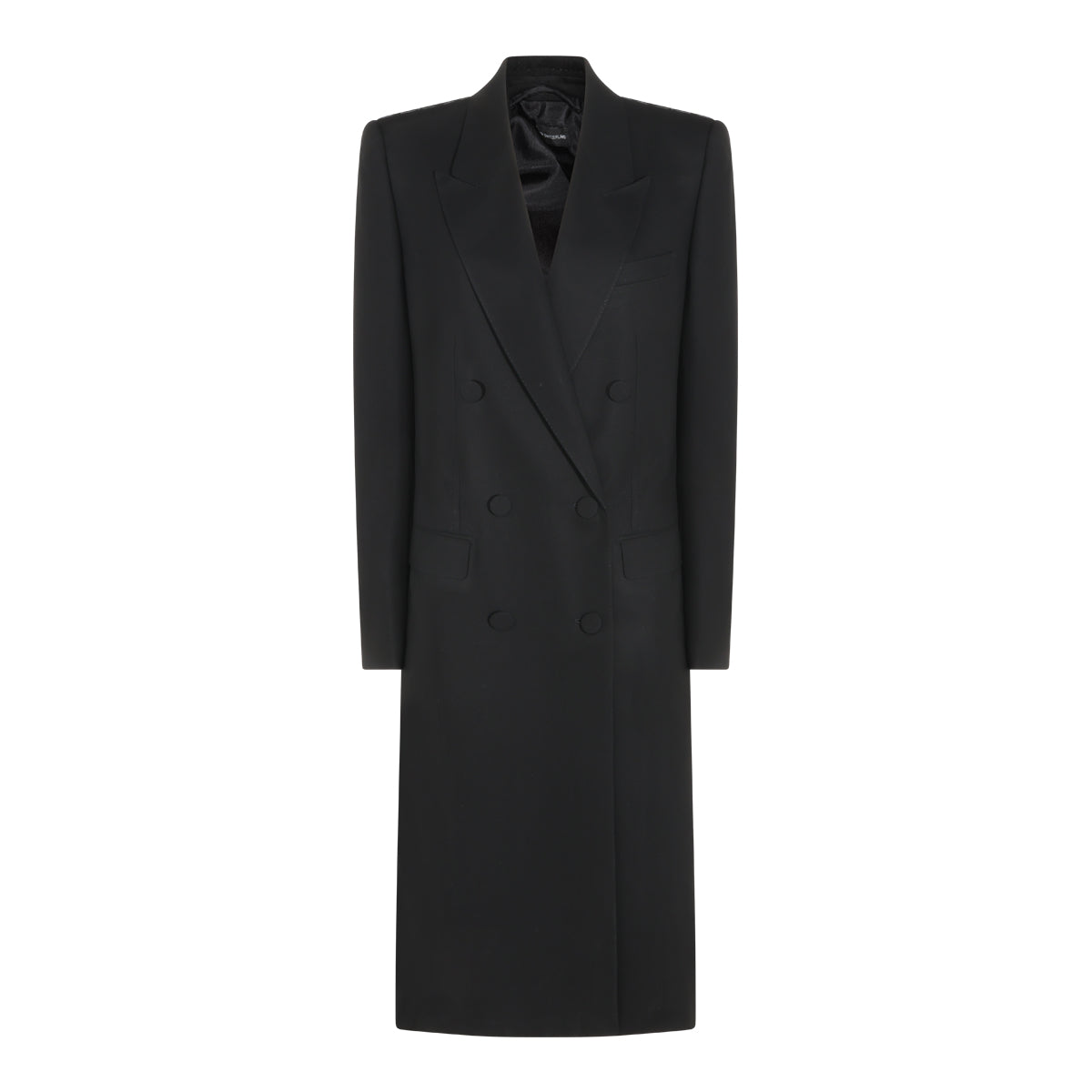 BLACK WOOL LONG COAT