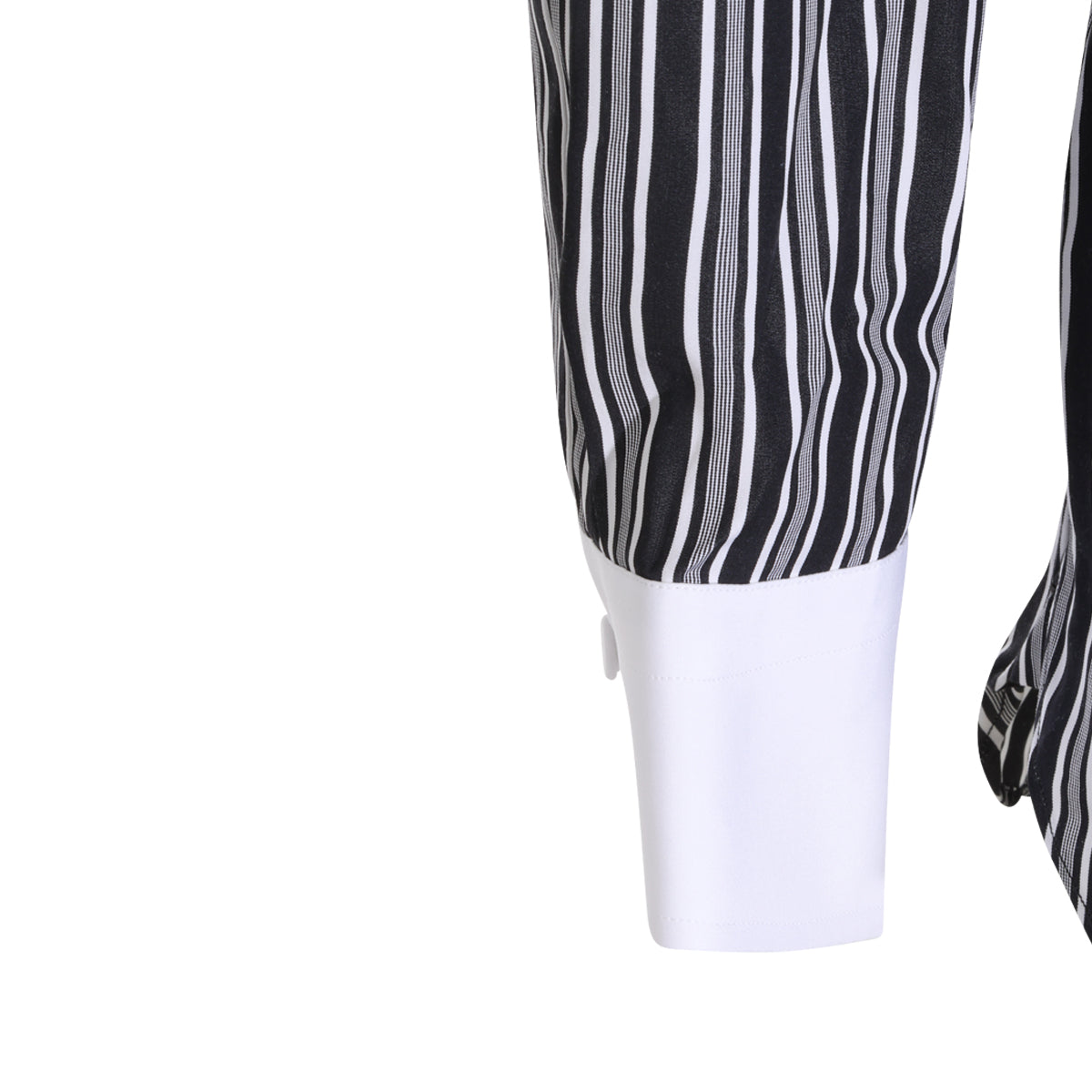 WHITE AND BLACK COTTON STRIPED SHIRT