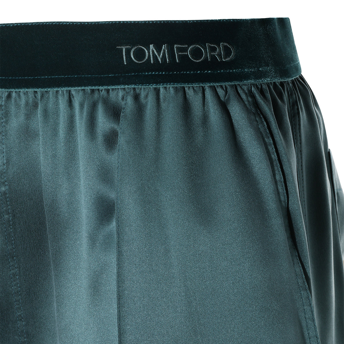 DARK GREEN SILK PANTS