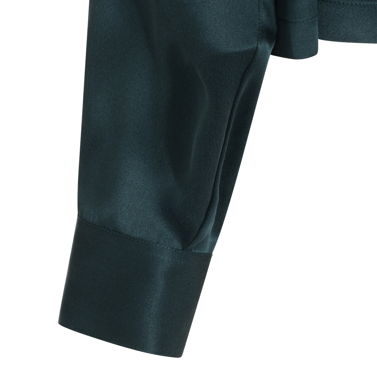 DARK GREEN SILK SHIRT