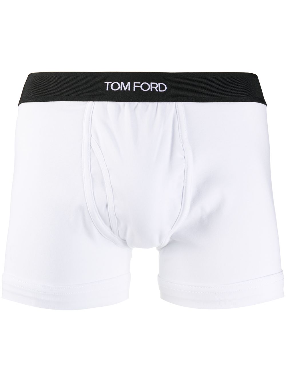 WHITE COTTON BLEND BOXER
