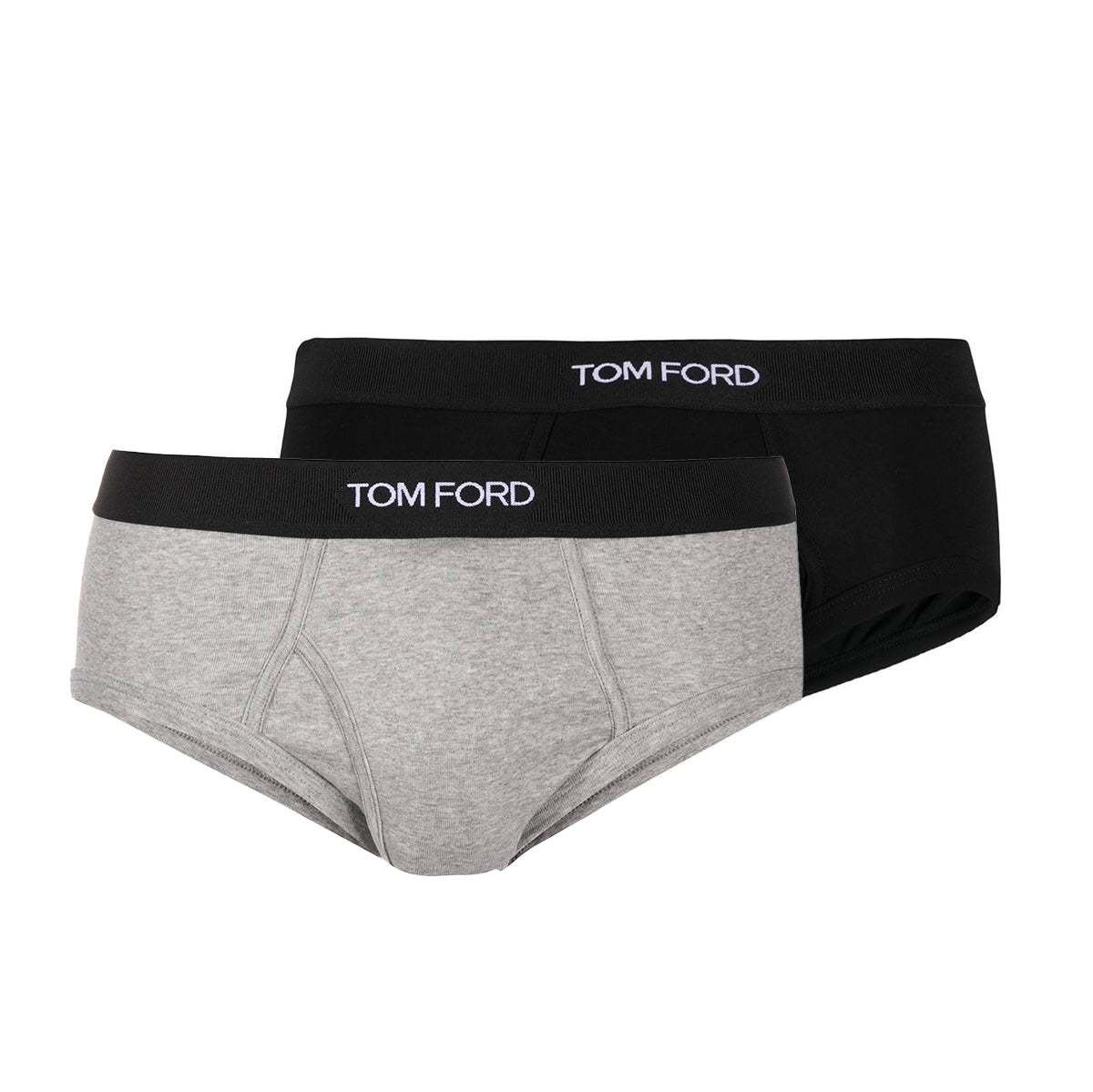BLACK AND GREY COTTON TWO-PACK BRIEFS