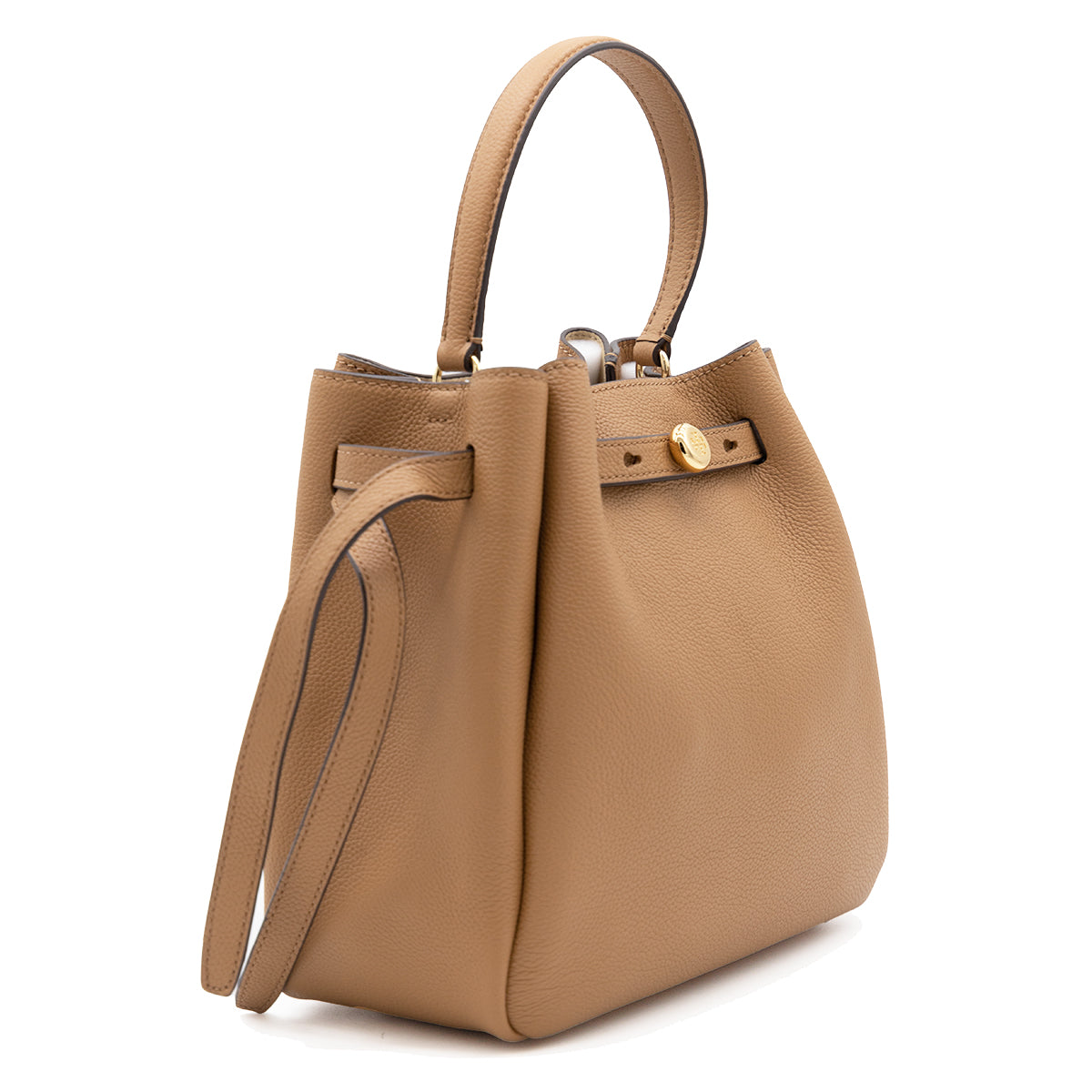 BROWN LEATHER ROMY SATCHEL BAG