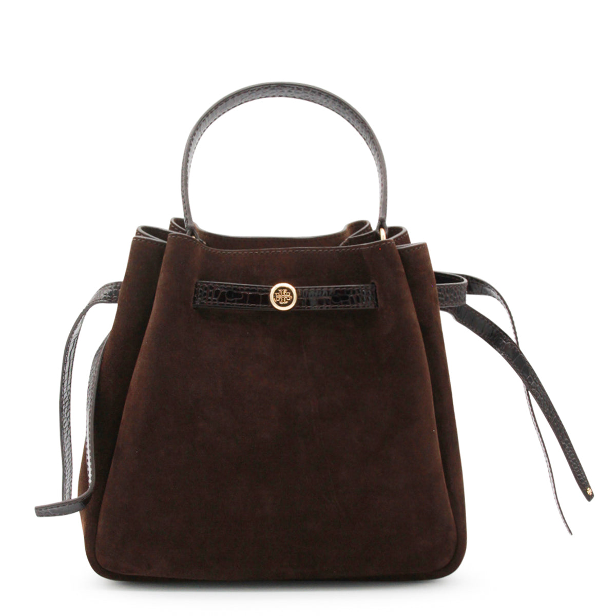 DARK COCOA SUEDE ROMY SATCHEL BAG