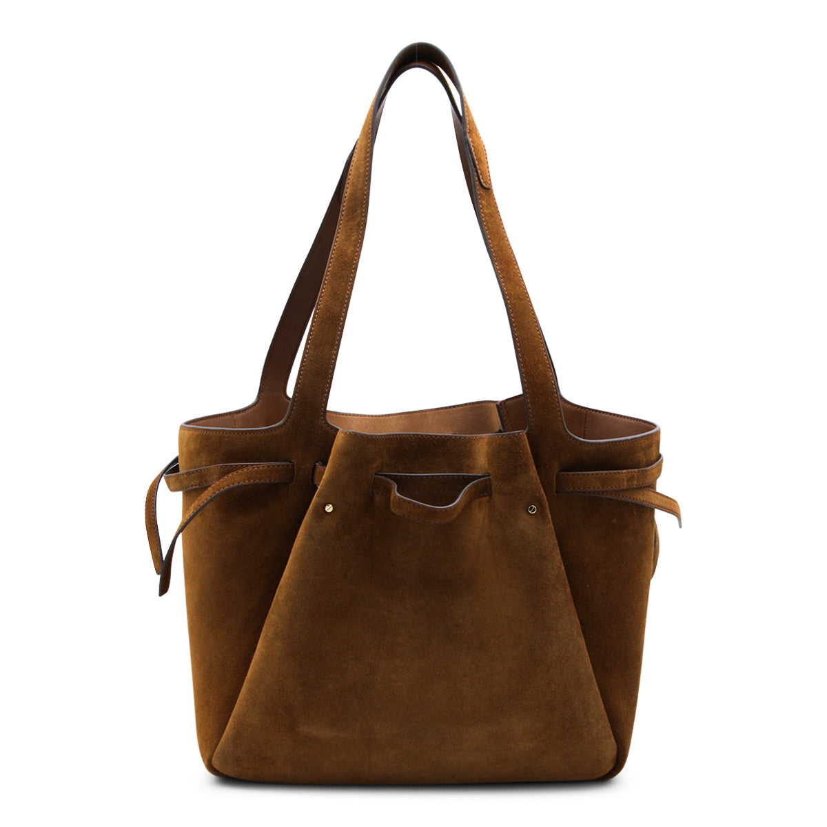 BROWN LEATHER ROMY TOTE