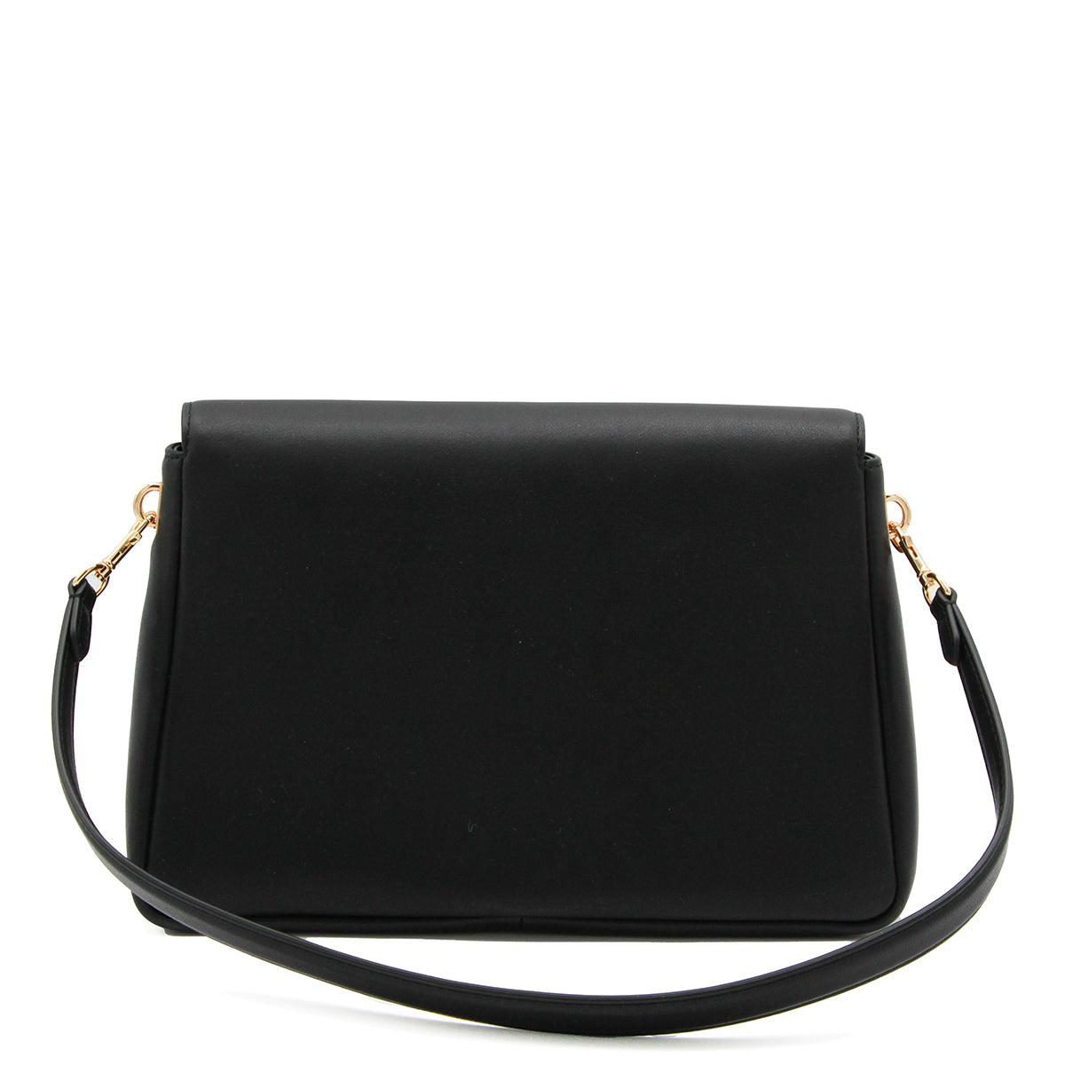 BLACK LEATHER CHARLIE MEDIU SHOULDER BAG