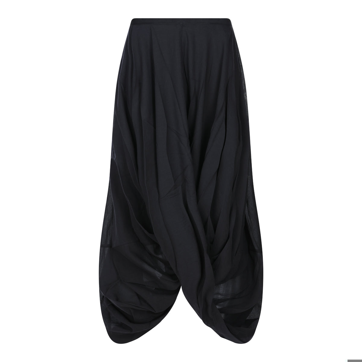 BLACK COTTON BLEND COCOON SKIRT