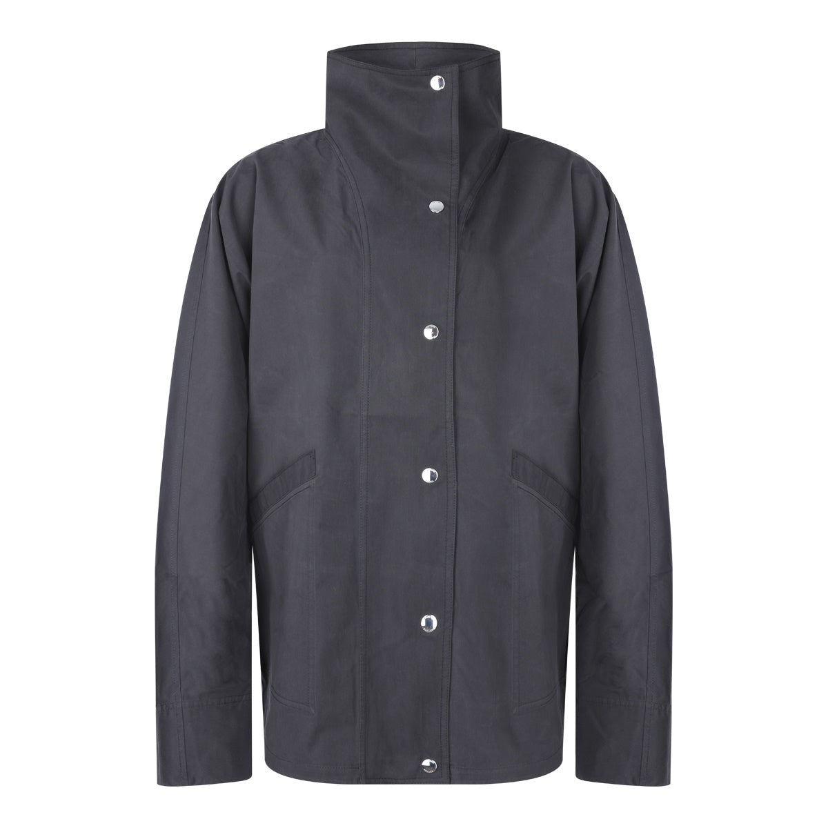 BLACK COTTON BLEND SUMMER PARACHUTE CASUAL JACKET