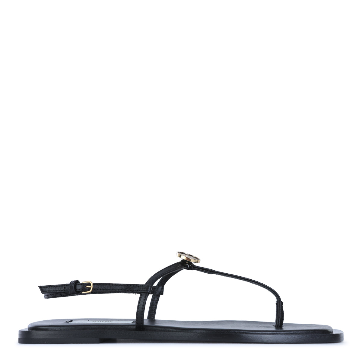 BLACK LEATHER SANDALS